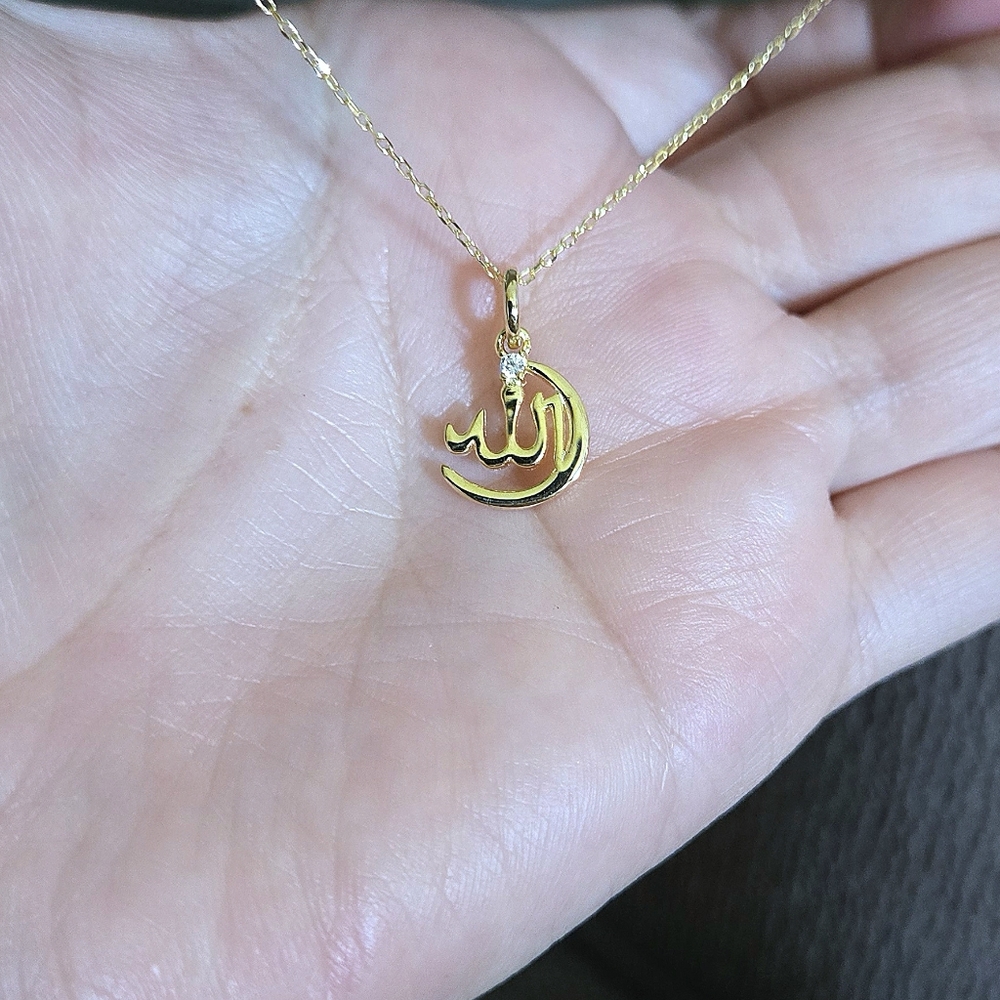 Lesa Michele "Allah"🕌 Crescent Moon and Star☪️ Pendant Necklace - NIB - Picture 11 of 16